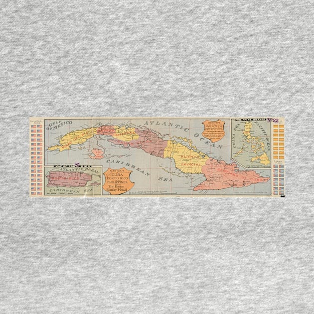 Vintage Map of Cuba (1898) 3 by Bravuramedia